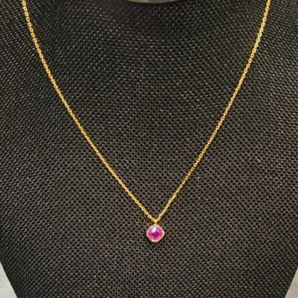 kate spade Pink/Gold Bubbly Bezel Mini Pendant Necklace/NWT